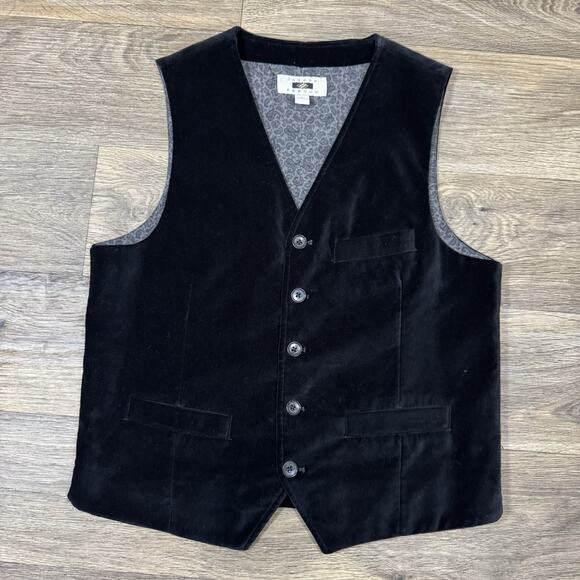 Joseph Abboud Vest Black Velvet Corduroy Classic Style Mens S waistcoat - Picture 1 of 9